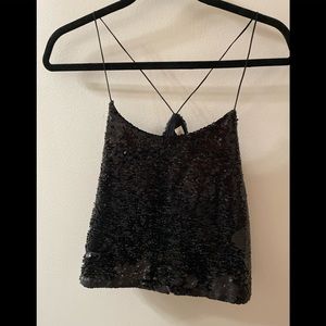 black sequin top